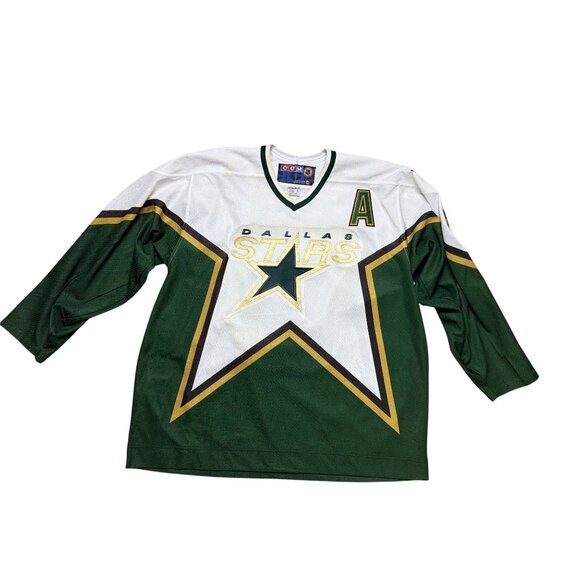 VINTAGE-2XL MIKE MODANO DALLAS STARS ROAD/WHT NHL LICENSED CCM HOCKEY JERSEY - Picture 3 of 13